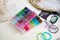 【2 Pack】 More Than 1300PCS Round Glass Beads for Jewelry Making,48 Colors 8mm Crystal Beads for Bracelets Jewelry Making and DIY Crafts, 2 Box Round Beads Suitable for Beginners. (Solid+Printing)